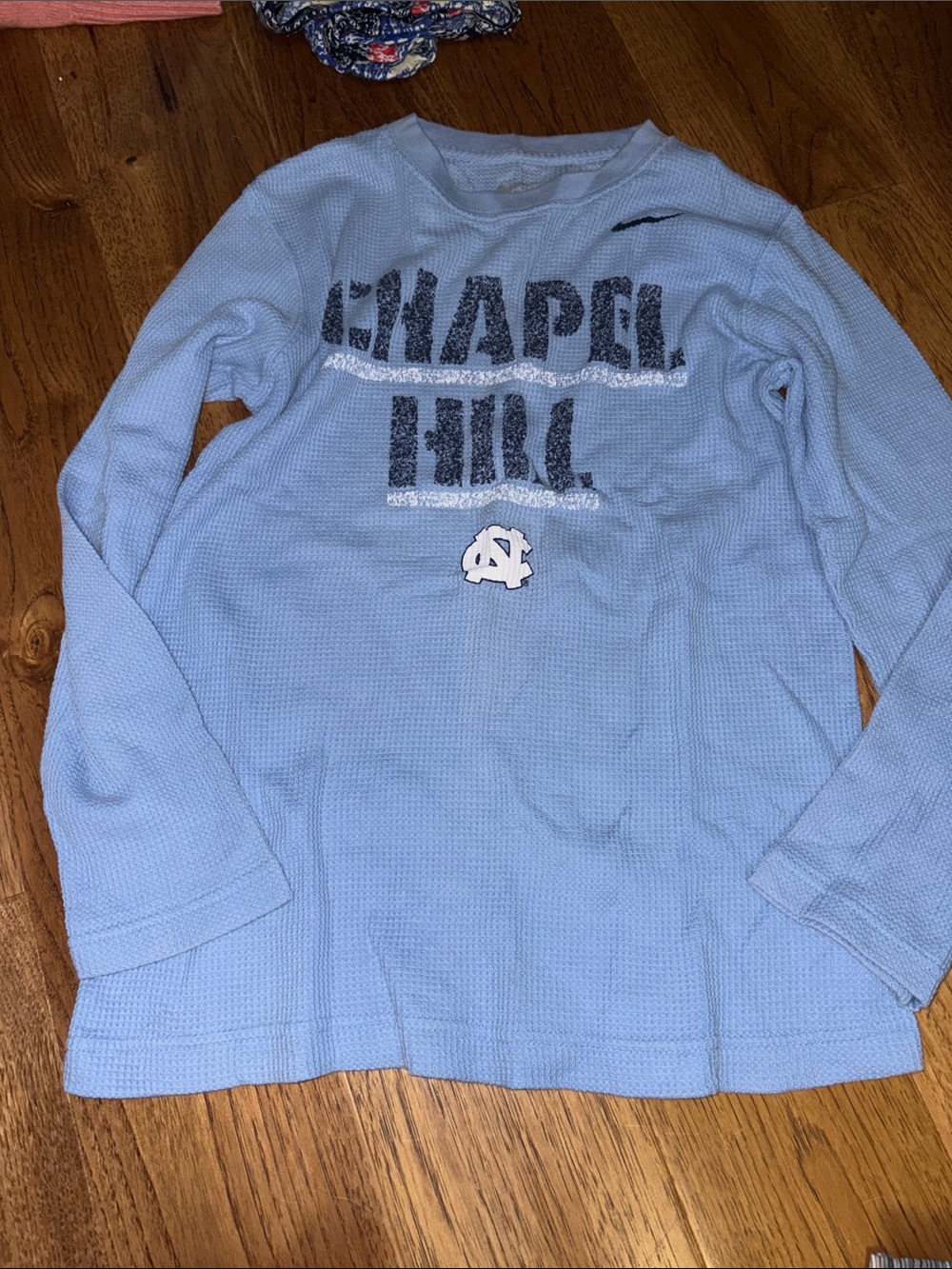 UNC Chapel Hill Light Blue  Long-Sleeve Waffle Tee size medium